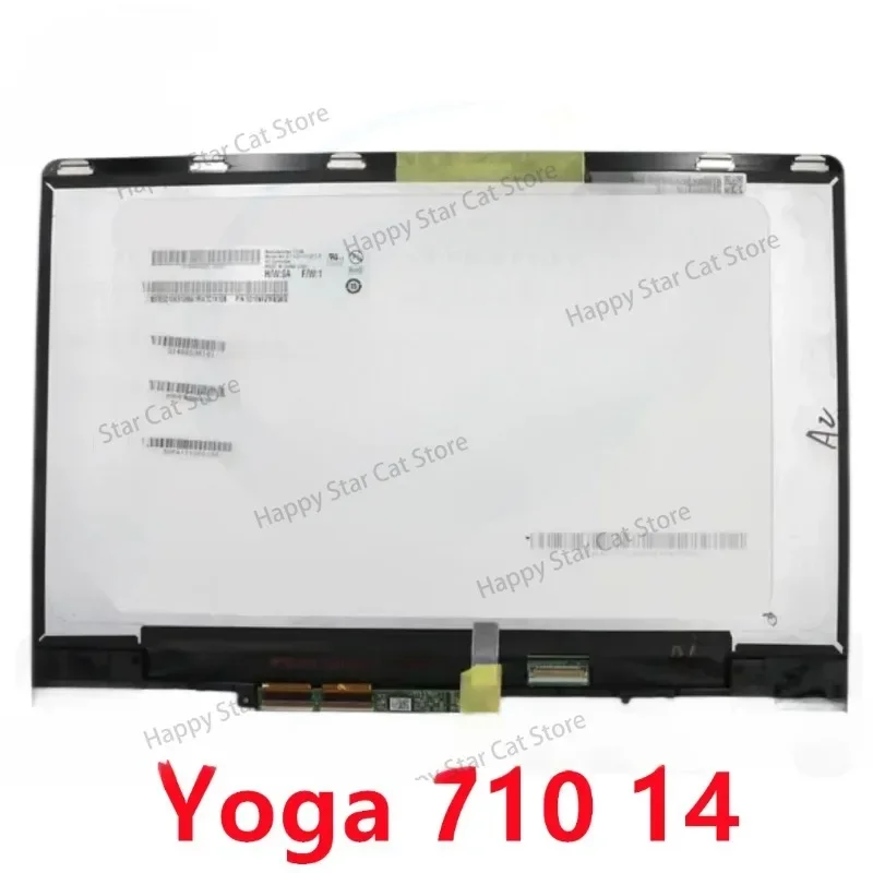 YOGA 710-14IKB with frame bezel 14'' Laptop LCD LED Screen+Touch Digitizer Assembly For  Yoga 710 14 Yoga 710-14isk