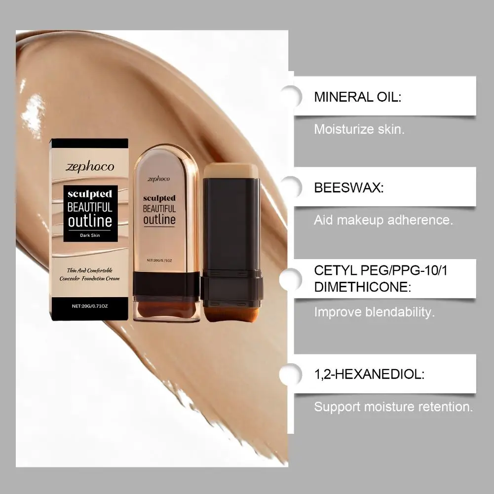 Lekki korektor w sztyfcie, płynny rozświetlacz, konturujący, długotrwały, doskonały wykończenie, korektor do twarzy, kosmetyki.