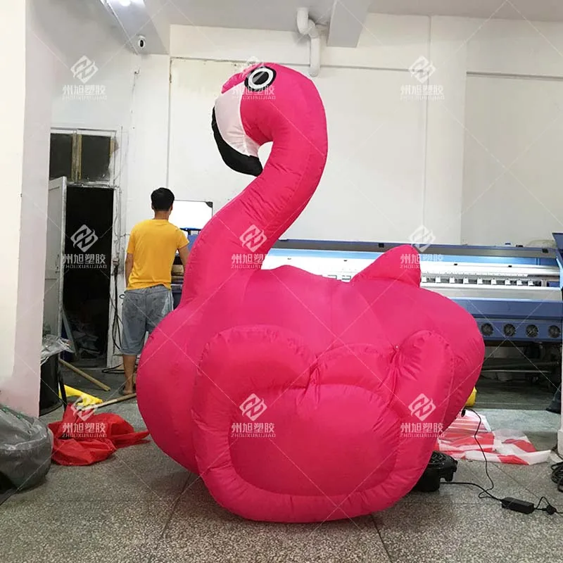 Flamingo inflável personalizado, decoração inflável de pano oxford, adereços de decoração de festa de evento