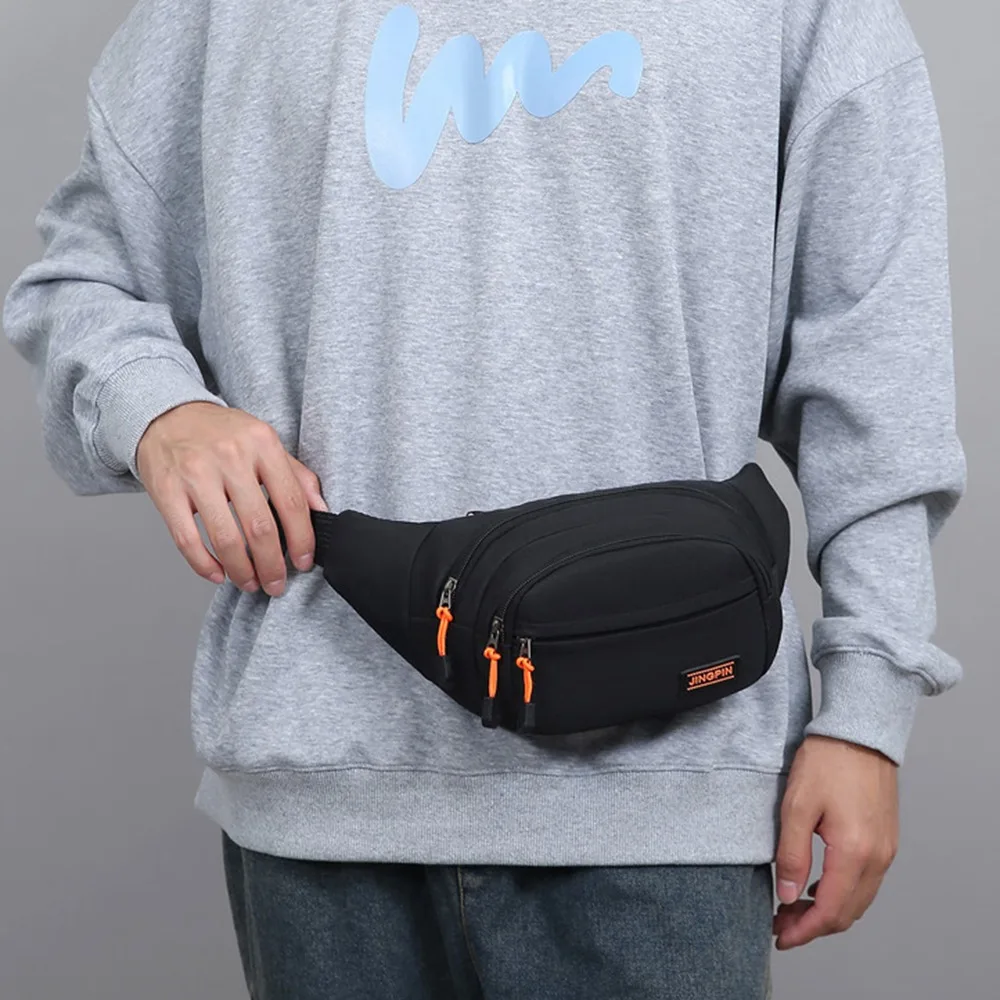 

Simple Nylon Men Chest Bag Large Capacity Adjustable Strap Outdoor Waist Bag Durable Multi Functional Sports Walking Bag Men