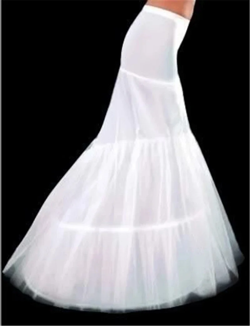 

White 2-Hoop Mermaid Wedding Dress Bridal Petticoat Crinoline Underskirt Bridal Accessories Slips Petticoats Hoops