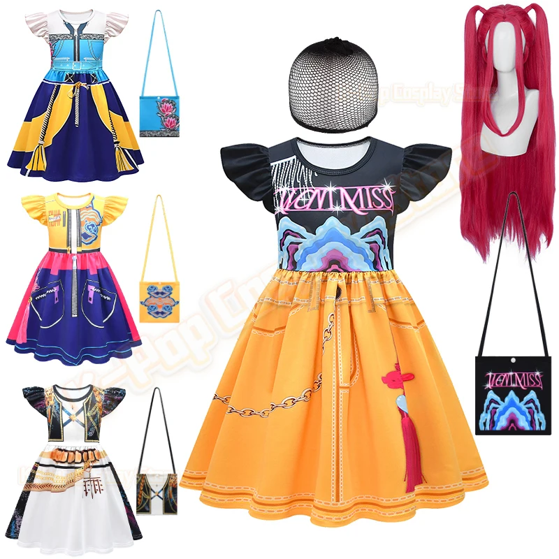 

KPop Movies Demon Hunters Same Style Dress for Girls Disguised Children's Halloween Cosplay Masquerade Rumi Mira Zoey Costume