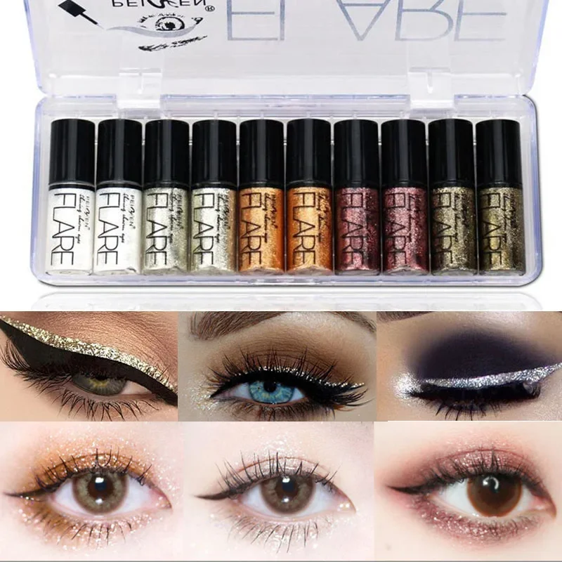 Glitter Eyeliner Waterproof Silver Rose Gold Glitter Liquid Eyeliner Makeup Eye Shadow