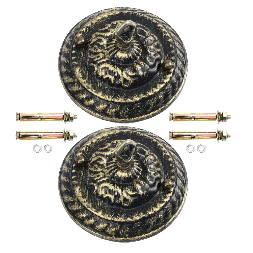 

2 pcs Vintage Chandelier Canopy Hook Metal Ceiling Light Plate Pendant Lamp Cover Replacement Decorative Home Accessories