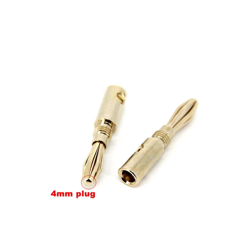 Audio Speaker Screw Banana Gold Plate copper Plugs Connectors 4mm JackSpeakers Amplifier Cable Male Stackable