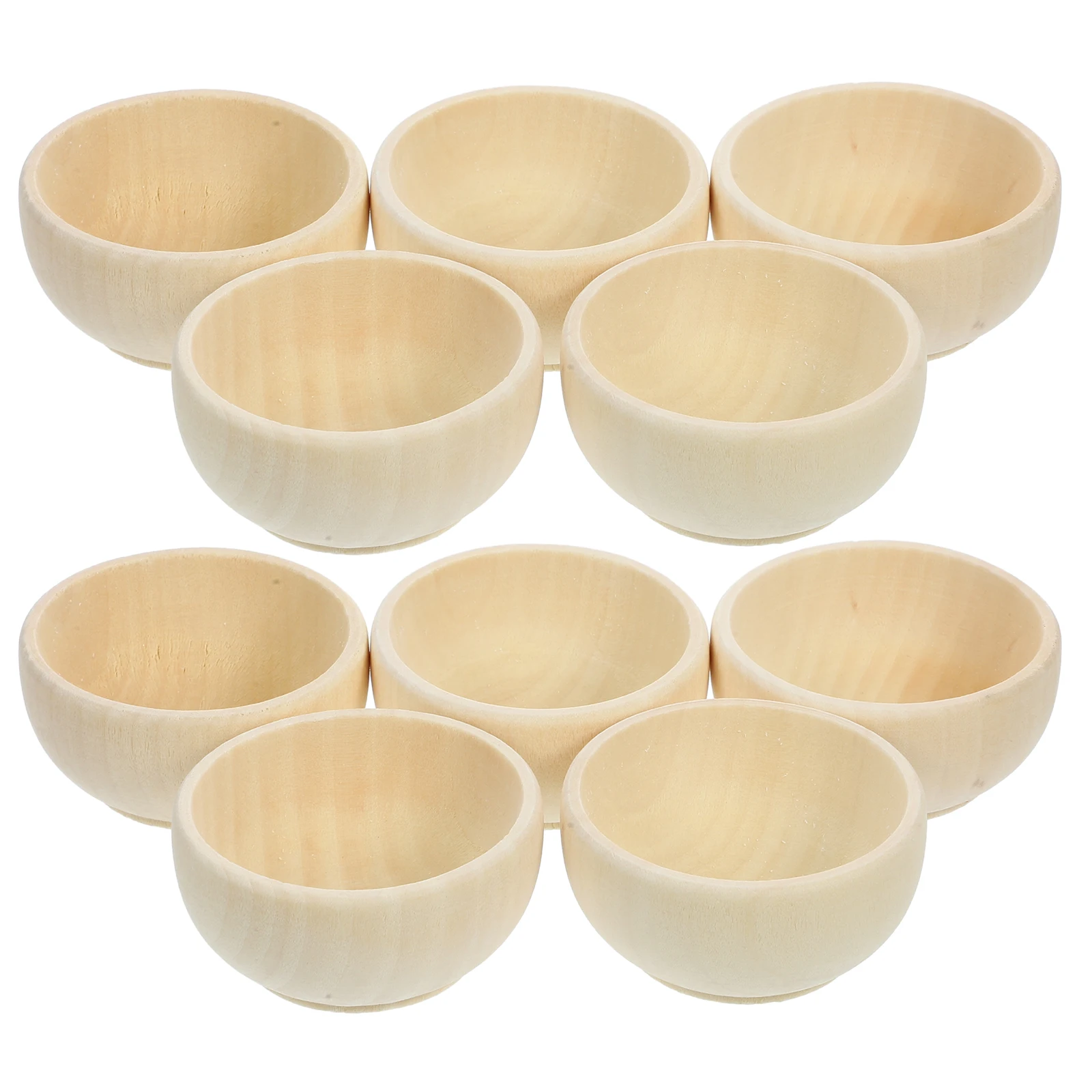 

10Pc DIY Wooden Craft Bowls Unfinished Blank Wooden Bowl Unpainted Graffiti Painting Drawing Mini Wooden Bowl Crafts Decor Bowl