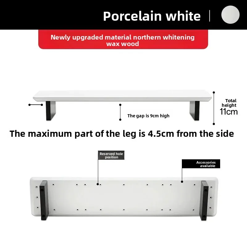 حامل شاشة من الخشب الصلب، حامل تخزين سطح المكتب، قاعدة عرض منظم مكتب الكمبيوتر لإعداد المكتب #6