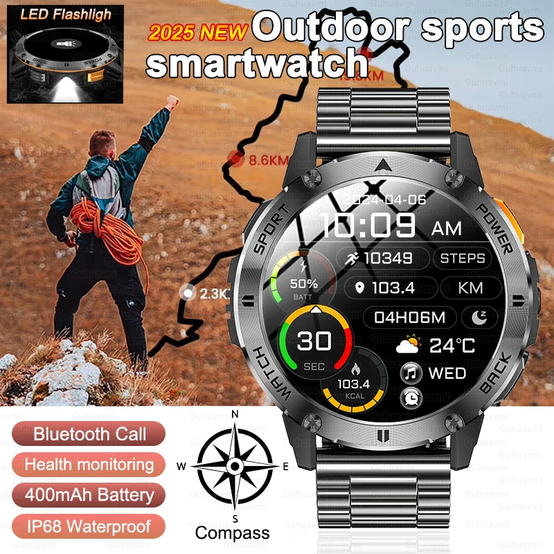 2025 New For Xiaomi Outdoor Sports Smart Watch Men 1.43Inch HD AMOLED Screen GPS Track 400 Mah Battery Bluetooth Call SmartWatch