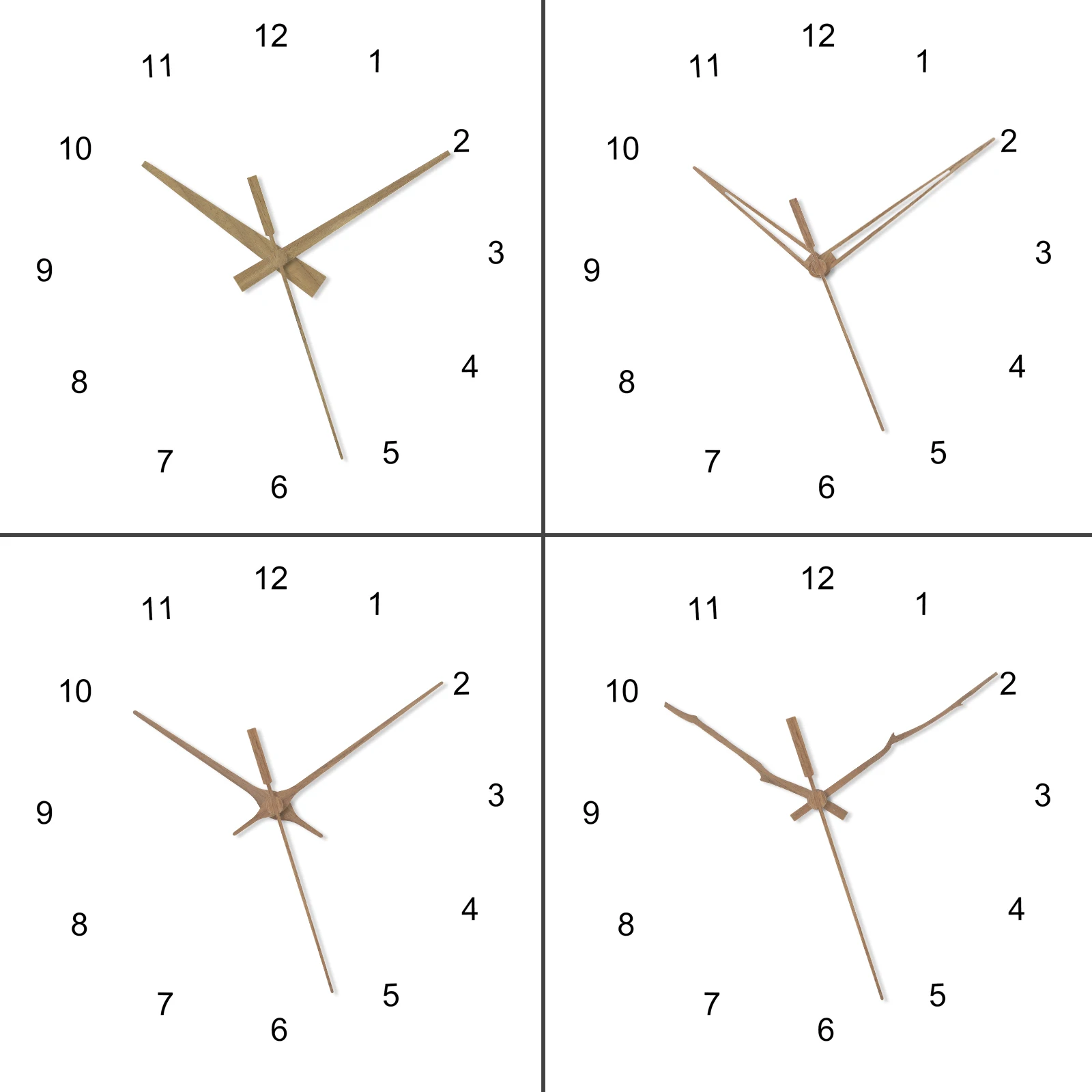 4 pack 20 mm Long Shaft Quartz Silent Clock Mechanism Kit for DIY Clock Repair Tools Part with 4 sets Walnut Wood Clock Hands