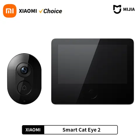 Xiaomi Smart Doorbell Xiaomi Smart Cat eye 2 WiFi Wireless Camera Video Peephole Doorbell 3MP HD Infrared Night Vision 180 Wide Nngle For Mi Home APP