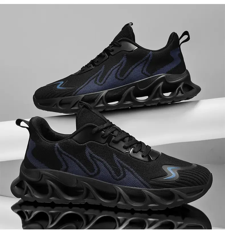 

Men Running Shoes Mesh Breathable Flat Cushioning Soft Comfortable Sneakers Outdoor Gym Trendy Casual Jogging Shoes