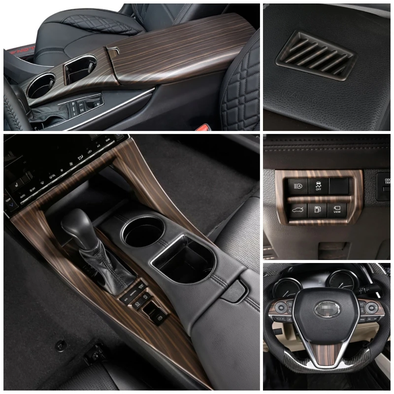 For Toyota Avalon 2019 - 2022 Accessories LHD Armrest Box Shift Gear Panel Water Cup Head Light Air AC Vent Cover Trim