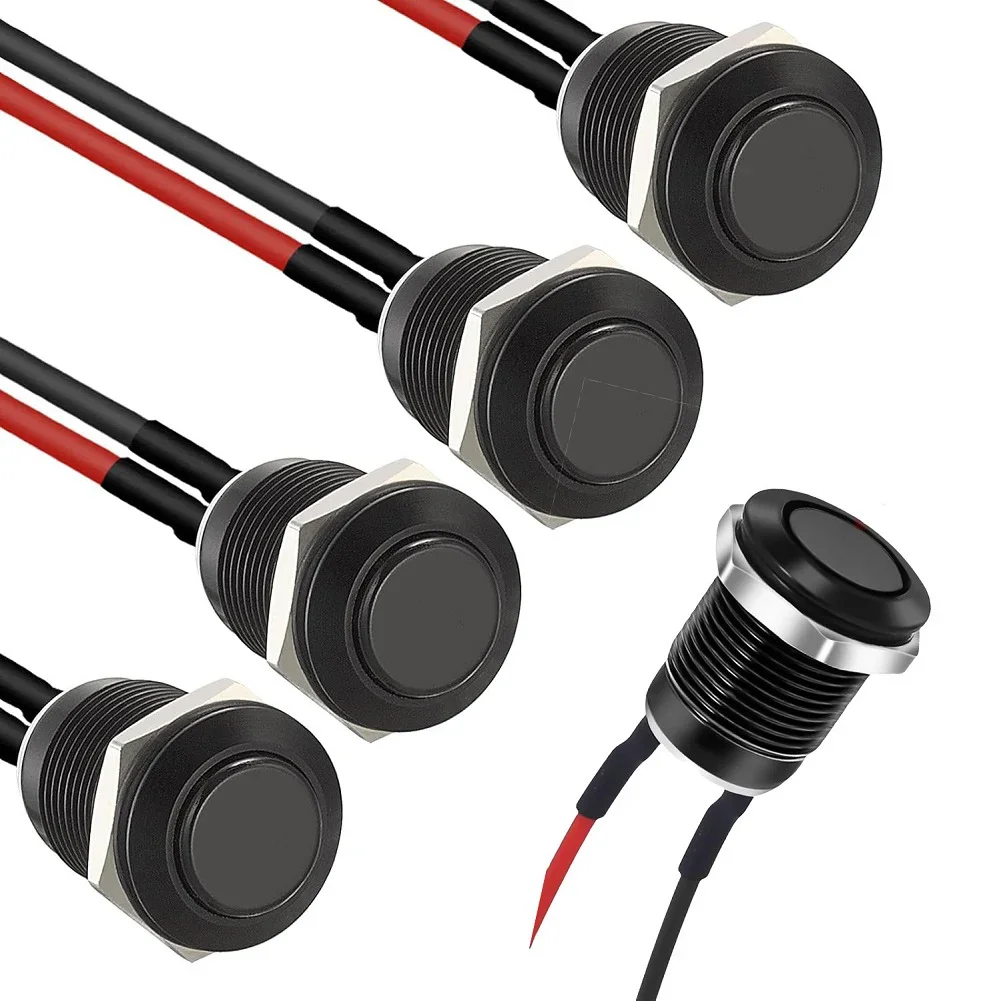 

12mm Mounting Hole Size Metal Push Button Switch Compact Metal Switch For Projects Switch Pre-soldered Cable Switch