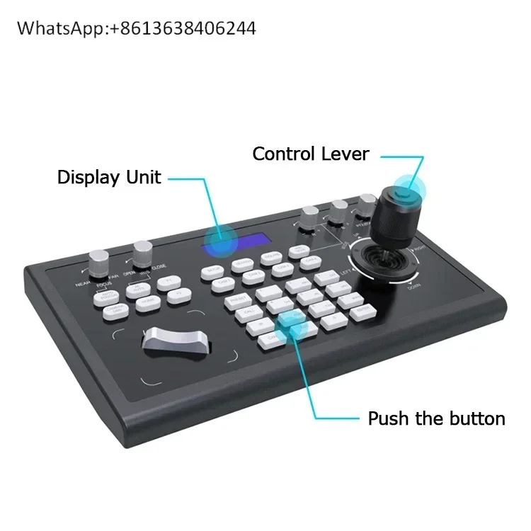 

D50 Best vMix OBS Wirecast Onvif Visca High Speed PTZ 4D PTZ Joystick Controller with Lan port for Church Broadcast