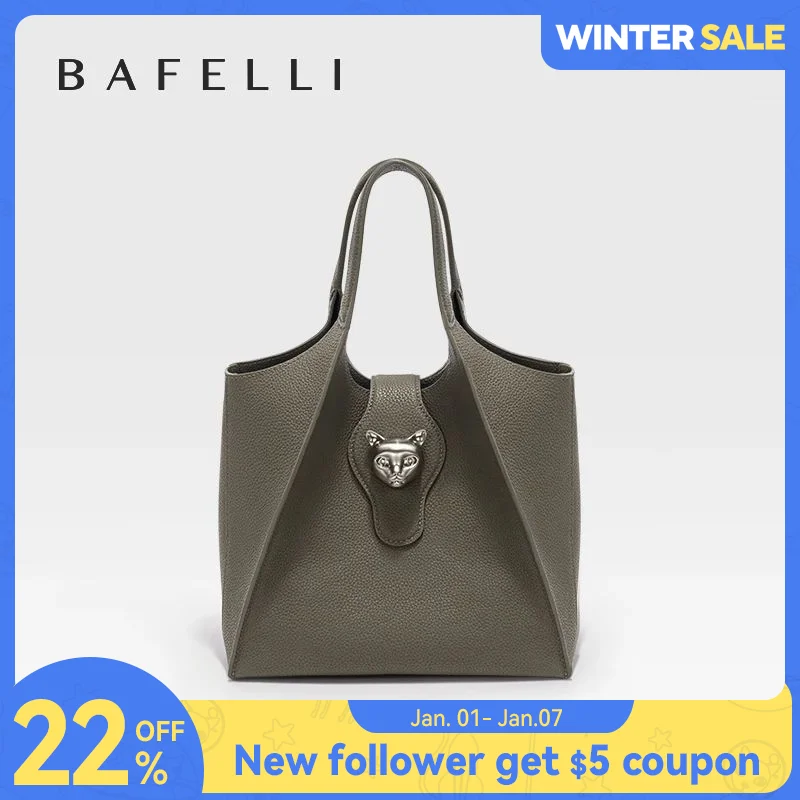 BAFELLI 2024 WOMEN'S HANDBAG TOTE TRAVEL BAGS GENUINE LEATHER CASUAL FASHION LUXURY BRAND UNISEX PURSE BUSINESS STYLISH DESIGNER