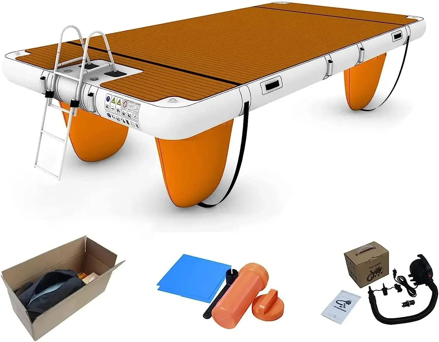 Water Leisure Yoga Inflatable Floating Platform, Inflatable Lake Floating Platform rectangle Portable Deck Inflatable Floating