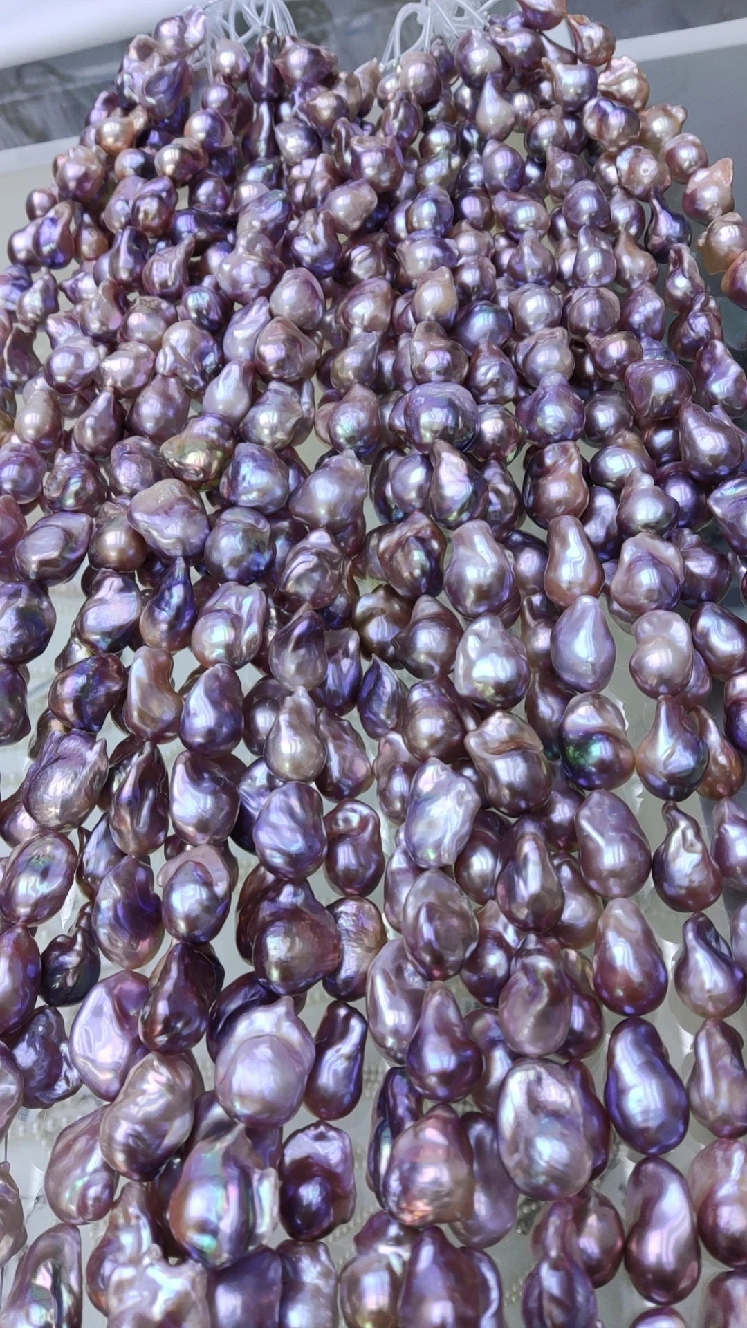 AAAA 100% nautral purple big baroque pearl in strand,14-20 mm,high luster,40 cm length natural pink color