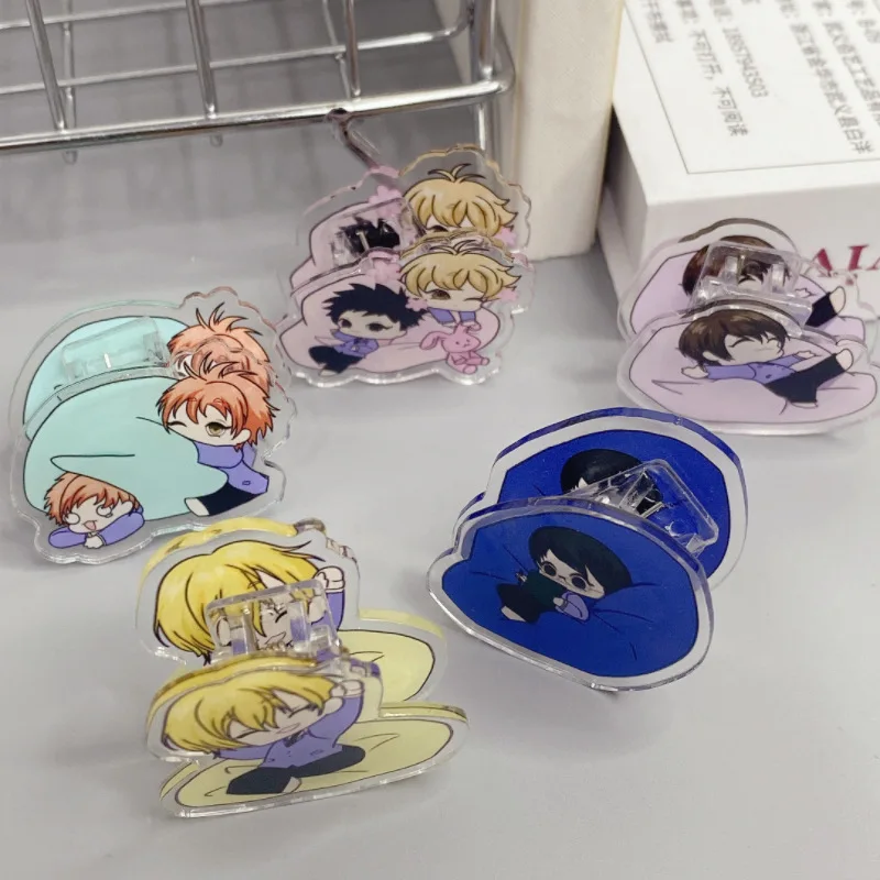 Ouran High School Host Club Anime Acrylic Double-Sided PP Clip Cartoon Q Cute Clip Hand Account Book Clip Gifts Fans