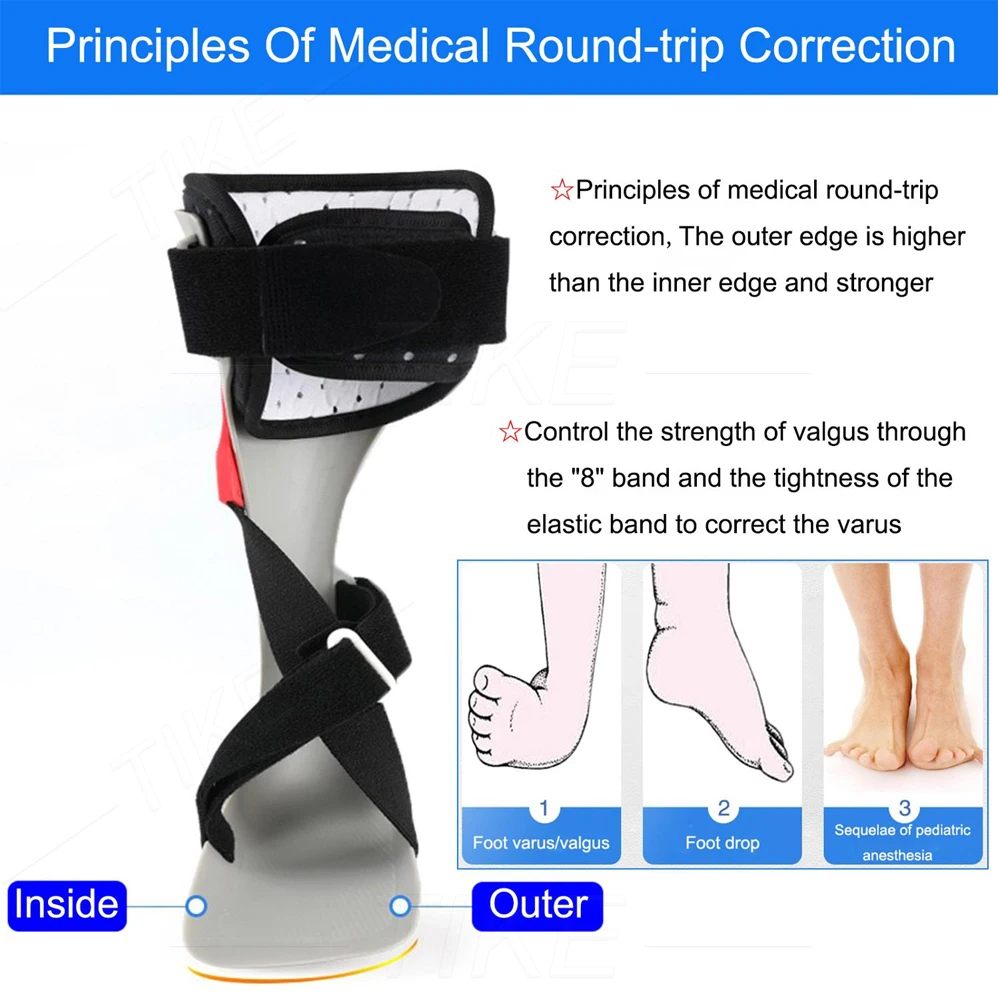 TIKE New AFO Drop Foot Support Splint Ankle Foot Orthosis Brace for Stroke Foot Drop Charcot Achilles Tendon Contracture Disease