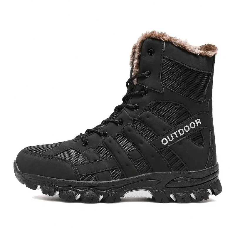 

Waterproof Men’s Winter Boots, Faux Fur Lined & Breathable, Chunky Sole for New Year’s Brunch & Snow Adventures