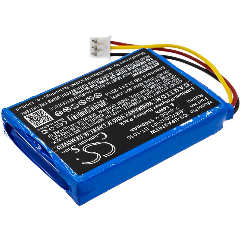 Two Way Radio Battery For Uniden BBTG092001 BT-1035 Atlantis 270 1100mAh / 8.14Wh  7.40V   Li-Polymer