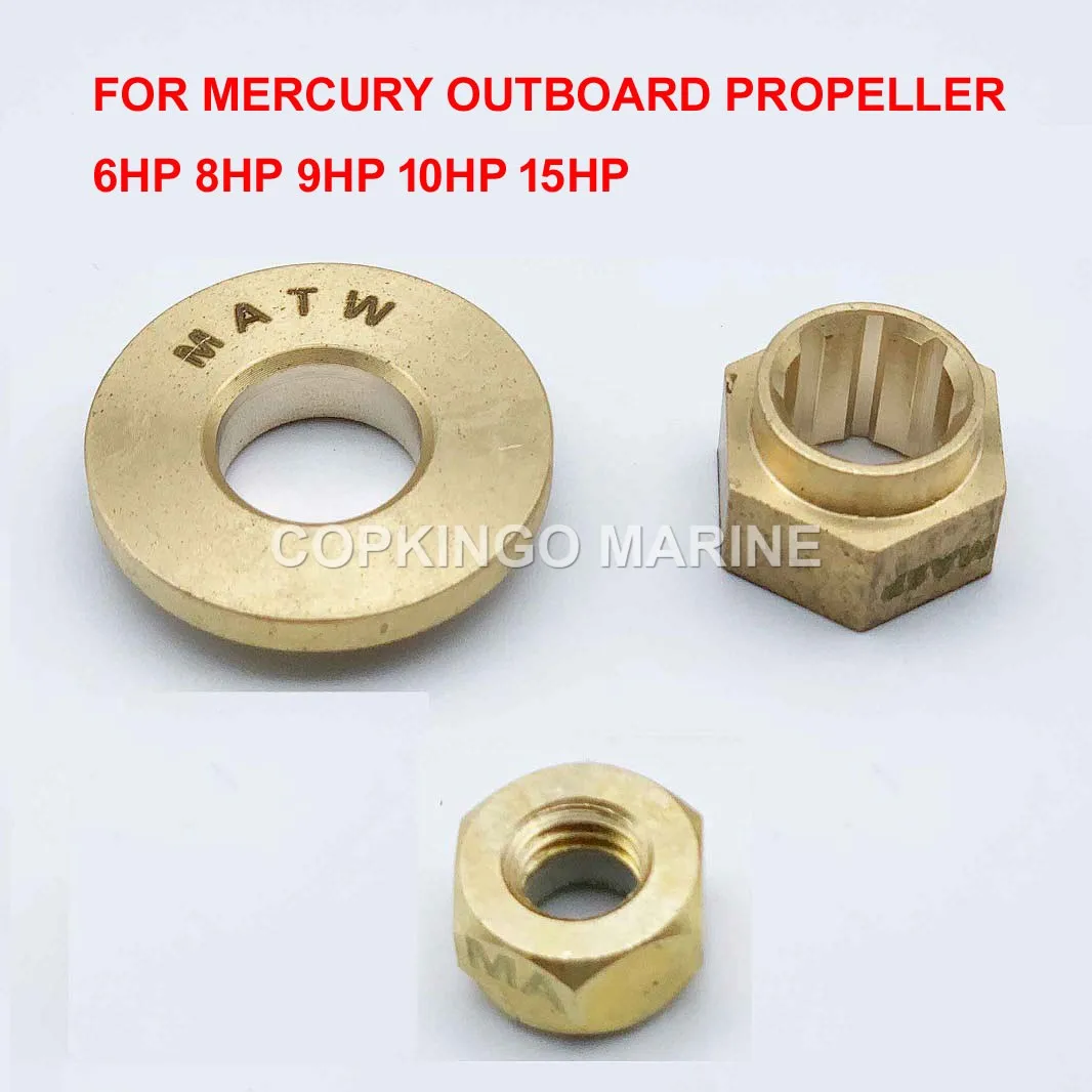 Boat Propeller Hardware Kit for Mercury Outboard Propeller 6HP-15HP 9.9HP-25HP 25HP-70HP Thrust Washer/Spacer/Nut/Cotter Pin