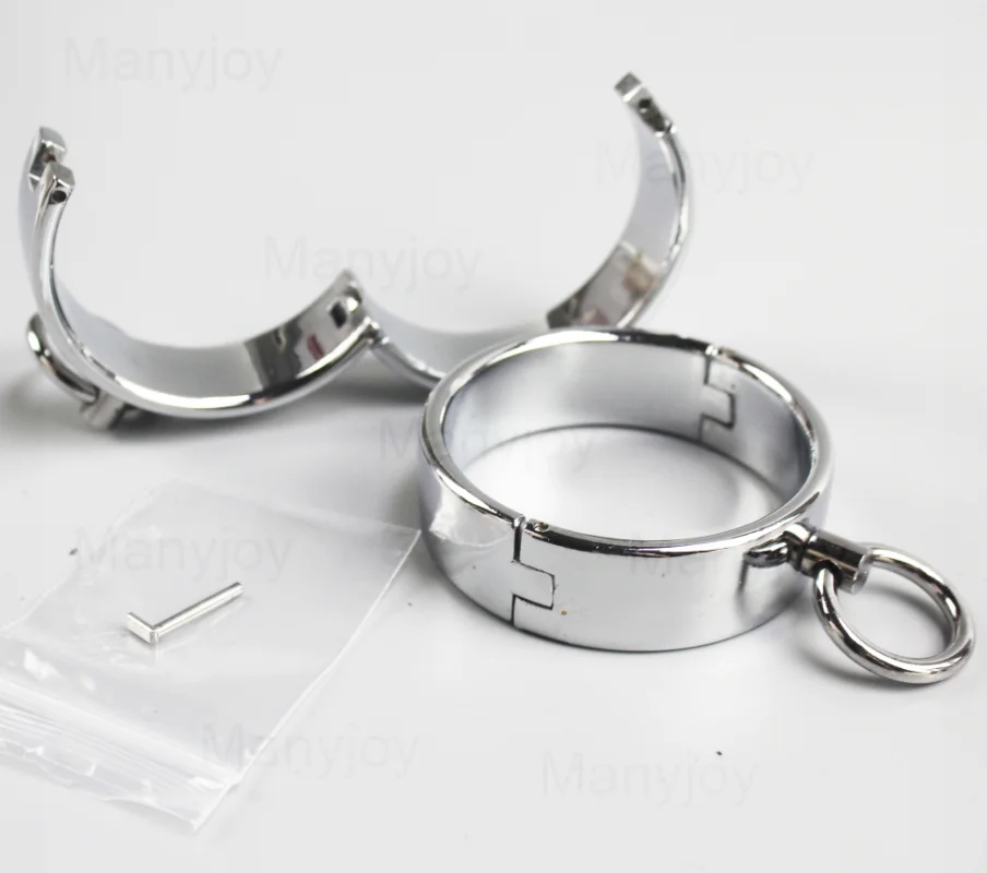 Metal Handcuffs Ankle Cuffs Neck Collar Locking Pin Circle Slave Restraint Cosplay Shackle Bondage BDSM Sex Toys for Men Women