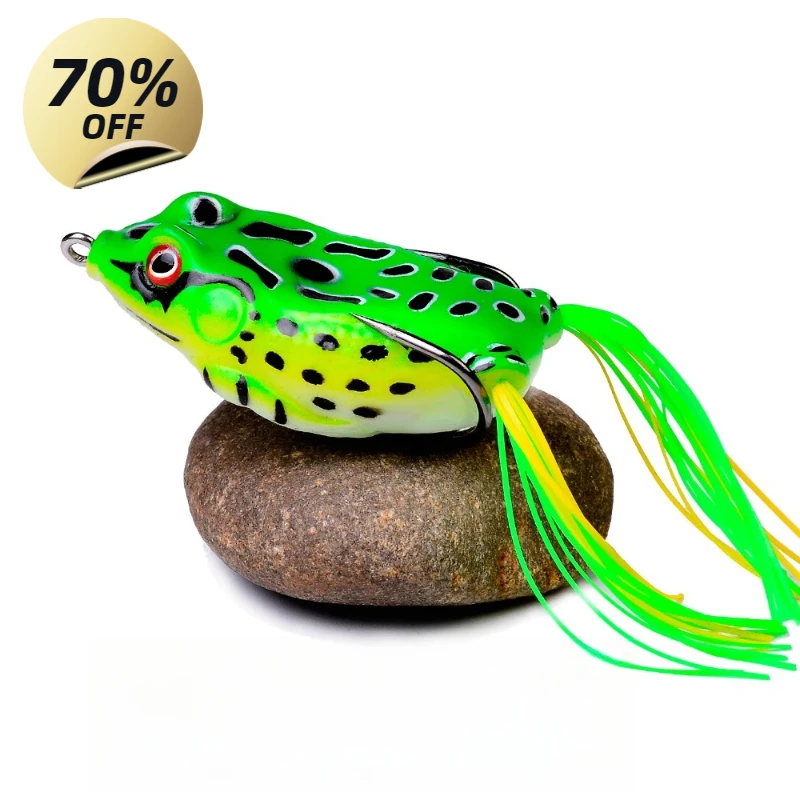 Señuelos de Silicona Suave en Forma de Rana 5/8.5/13G, Señuelos de Plástico para Agua Dulce con Anzuelos y Ojos 3D, Señuelo Artificial de Pesca de Superficie