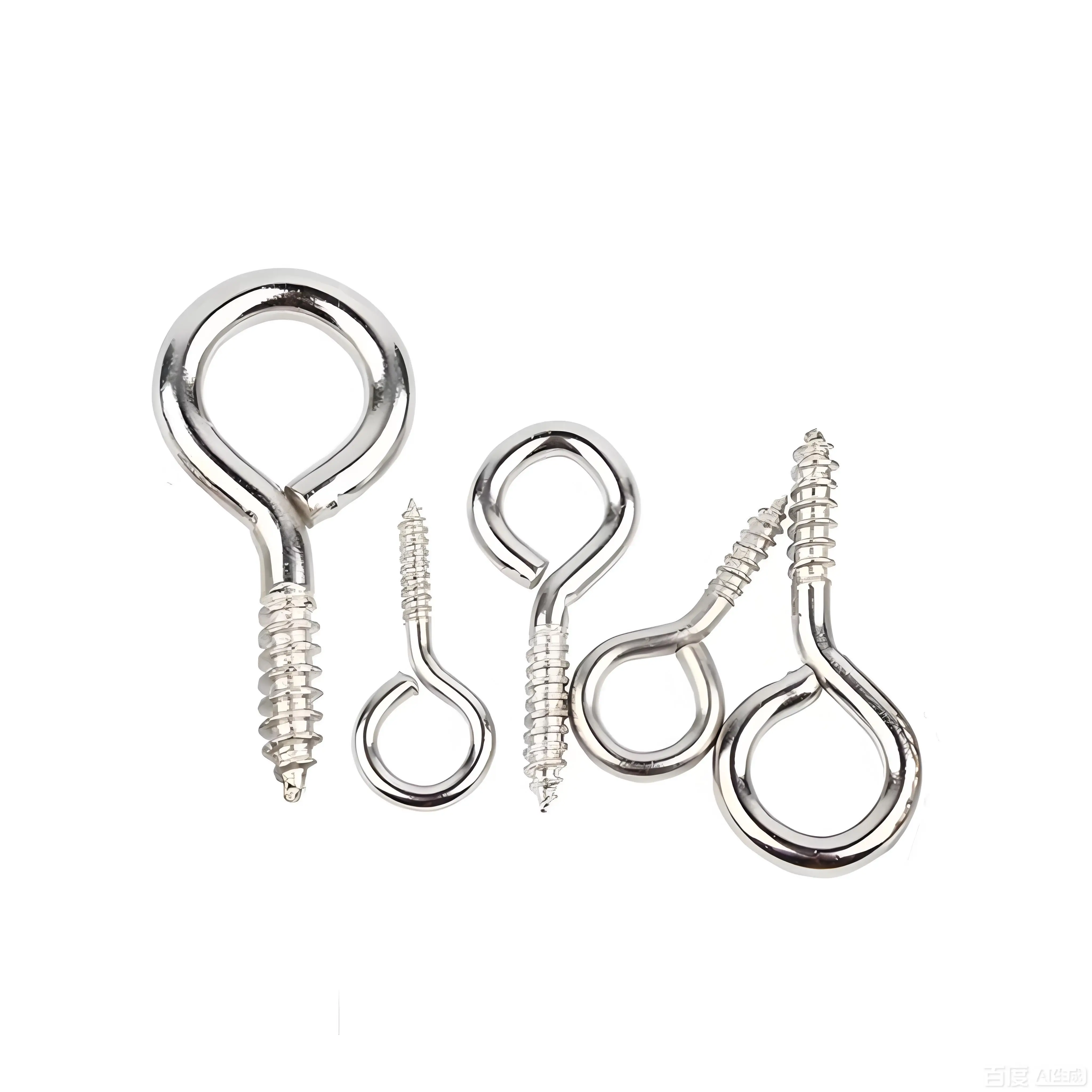 5-50PCS Nickel Plated Steel Eye Screw Hooks Self Tapping Screws Hook Ring Eyelet Hooks 0# 1# 2# 3# 4# 5# 6# 8# 10# 12# 14#