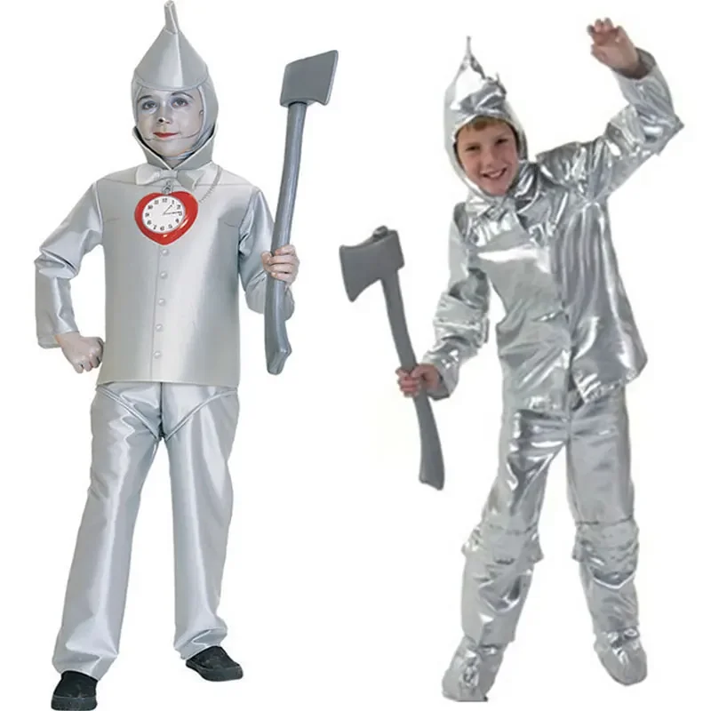 Wizard Of Oz Tin Man Cosplay fantasia para crianças, fantasias clássicas de Halloween para meninos, meninos