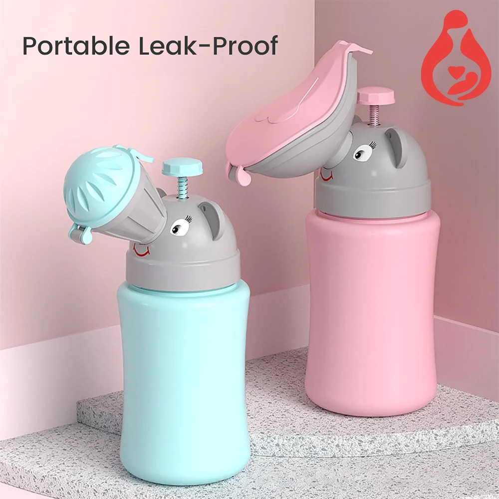 Cute Elephant Baby Travel Urinal, Leak-Proof Portable Potty for Boys & Girls, Toddler Urine Collector for Outdoor & Car Use, Chi