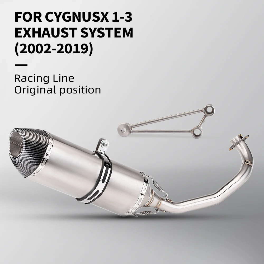 

Motorcycle Exhaust Front Link Pipe With 51mm R77 Muffler For Yamaha ZUMA 125 CYGNUS V1 V2 V3 125CC