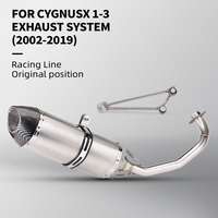 Motorcycle Exhaust Front Link Pipe With 51mm R77 Muffler For Yamaha ZUMA 125 CYGNUS V1 V2 V3 125CC