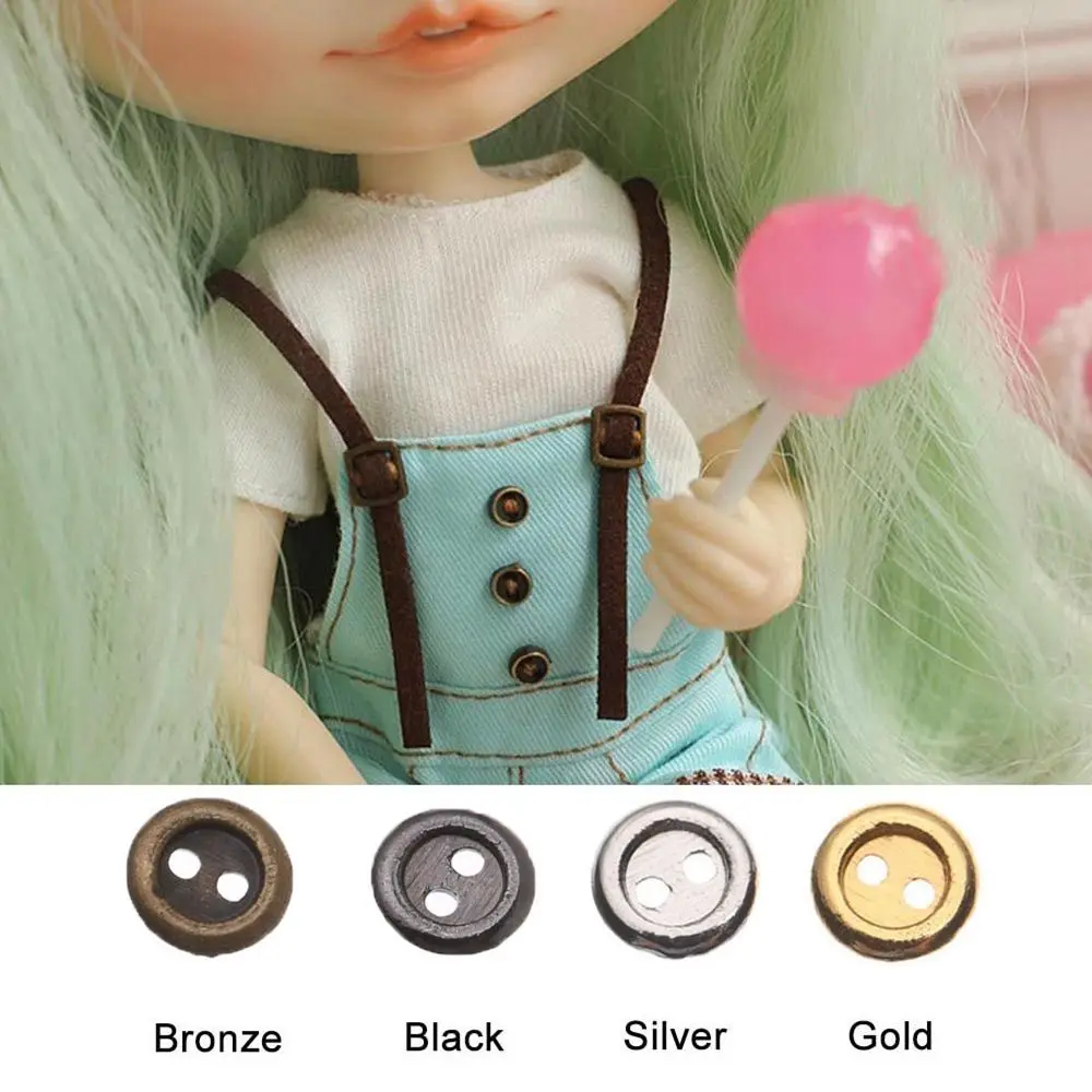 20/40 stks Mooie Accessoires Dollhoues Miniatuur DIY Poppenkleertjes Kleding Naaien Ambachtelijke Mini Metalen Knoppen Poppen Riem Gespen