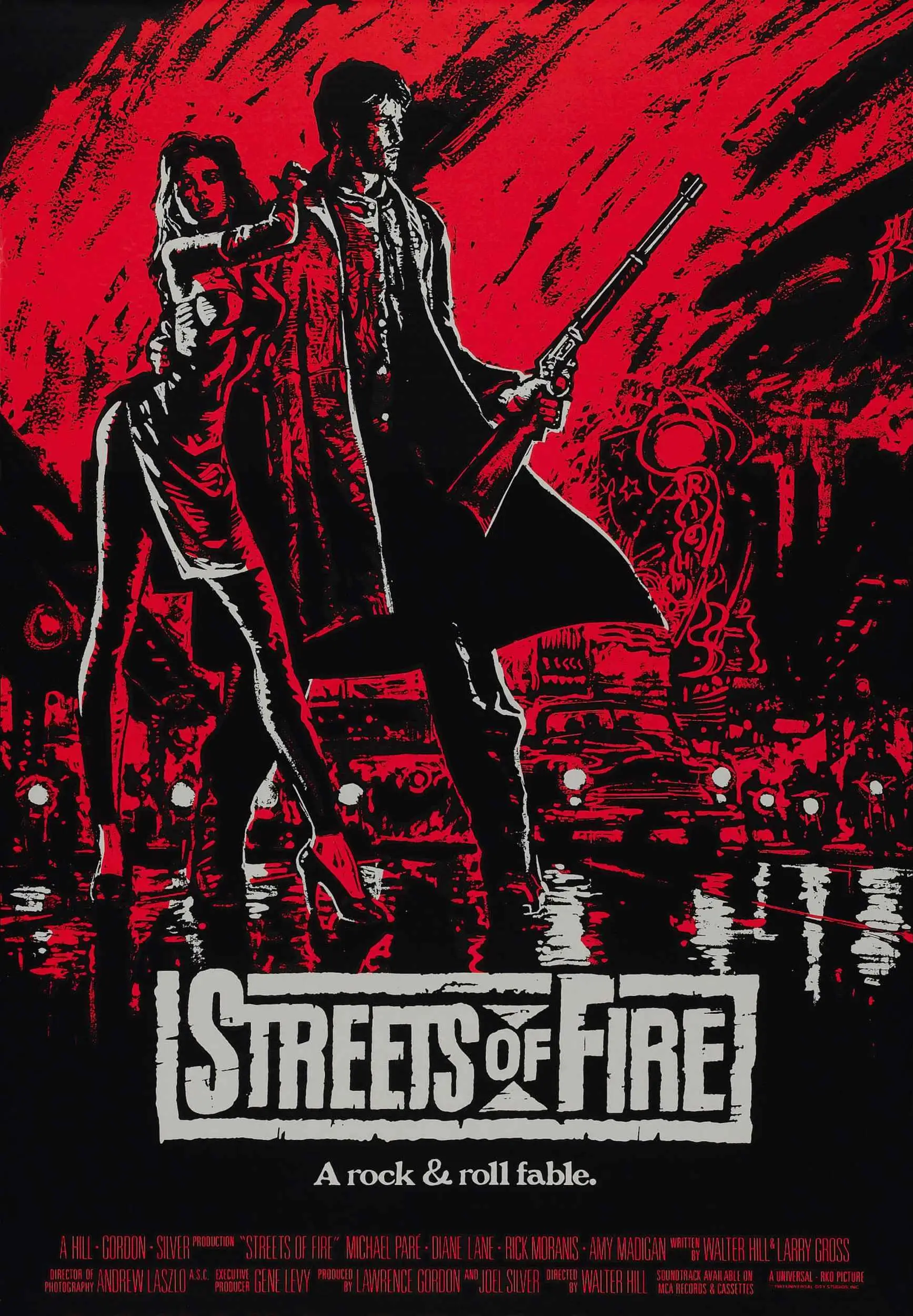 STREETS OF FIRE Movie, Art Film Print Canvas Poster, Home Wall Decor