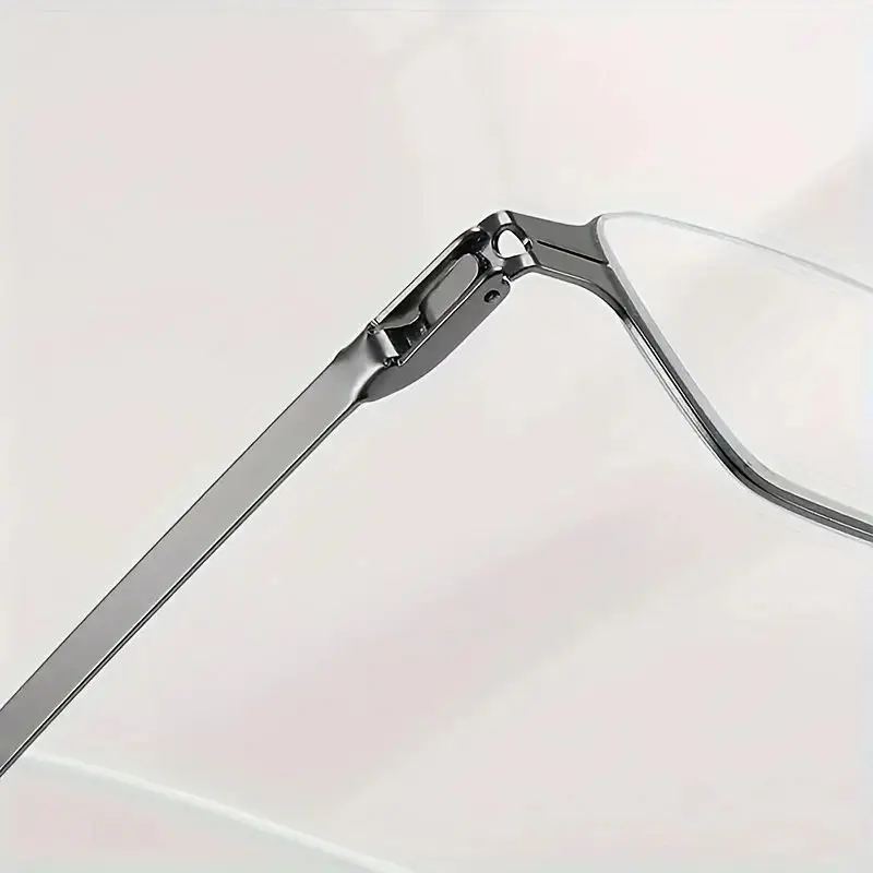 Tragbare, faltbare Anti-Blaulicht-Lesebrille aus Metall, lässiger Stil, mit Schutzetui aus Legierung, mit Sehstärke für Männer und Frauen – Detail 6