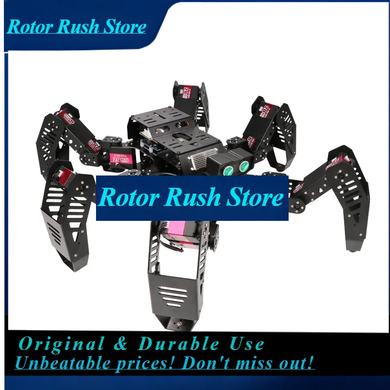 RoRuSAssembled 18 Dof Hexapod Robot Metal Spider With Servos Remote Control Hexapod Robot For Arduino Robot Kit Programmable Spi