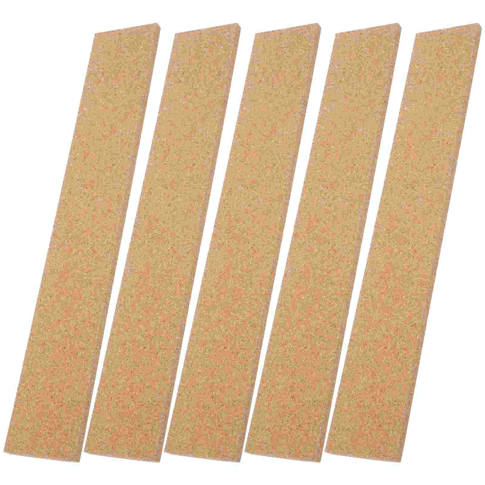 5 Pcs Cork Board Frameless Bulletin Strip Message Strips Wall Tiles Natural Note Memo Office