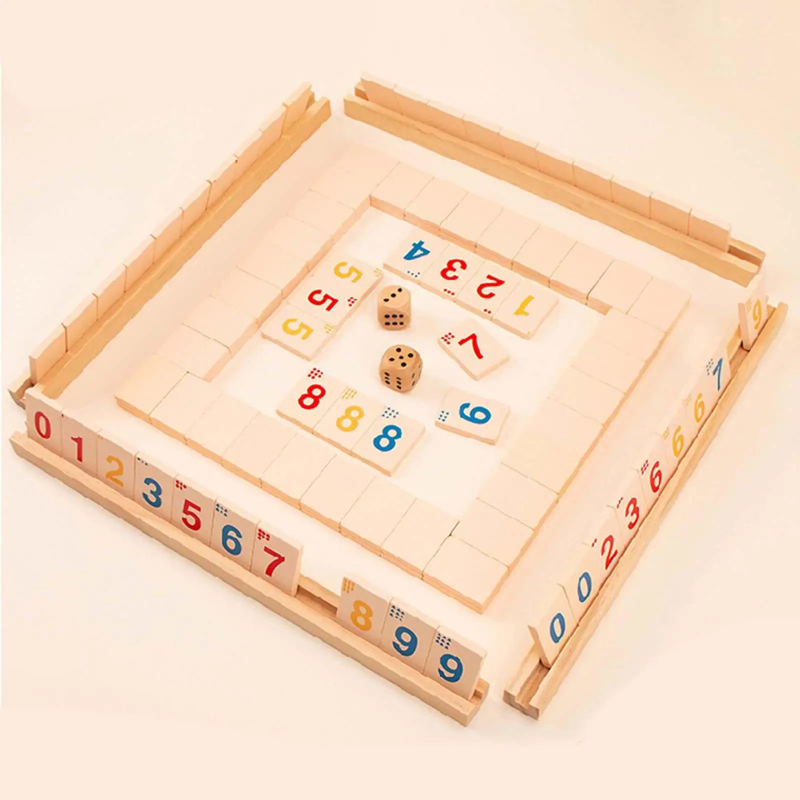 Tuile en bois à déplacement rapide, jeu de fête familiale, jouets dos, jeu numérique Mahjong pour 2 à 4 personnes