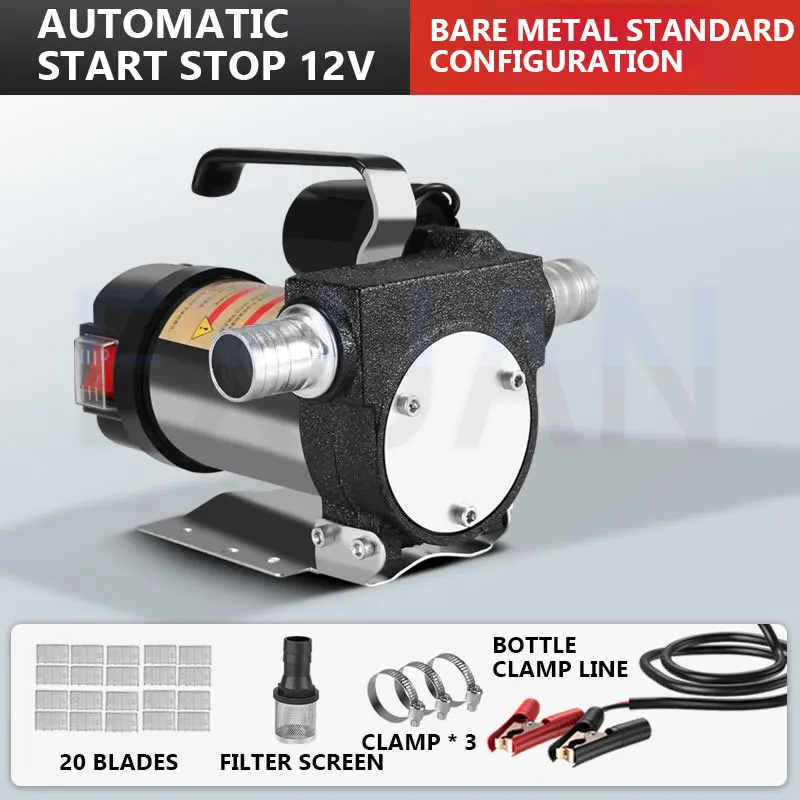 12V/24V/220V Fuel Transfer Pump For Diesel Kerosene 990W Self-Priming Pump Automatically Stop Electric Oil Pump Fuel Dispenser