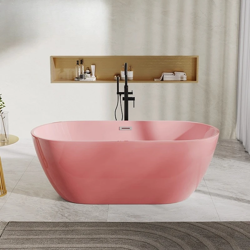 Color acrylic bathtub adult household small apartment black mini independent removable bath custom mini