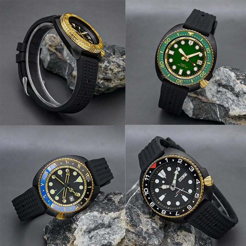 Men's Watch Wth NH35 NH36A Turtle Abalone Dive  Stainless Steel Diving Men Automatic Watch 200m Waterproof Design Mod 6105 6139