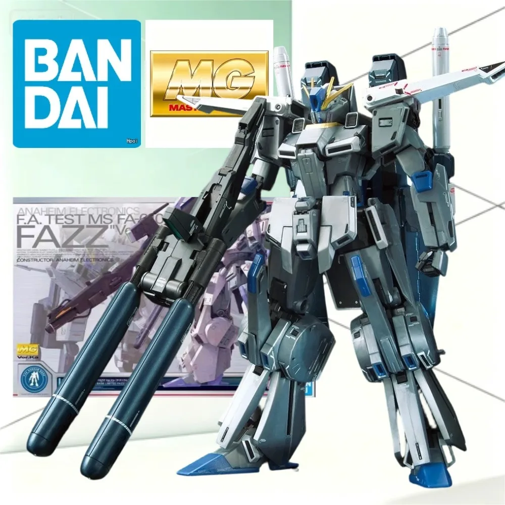 BANDAI Dual MG 1/100 FAZZ Ver.Ka Combo Standard & Gundam Base Limited Titanium Finish Heavy UC Space Mecha Assembly Model Kit