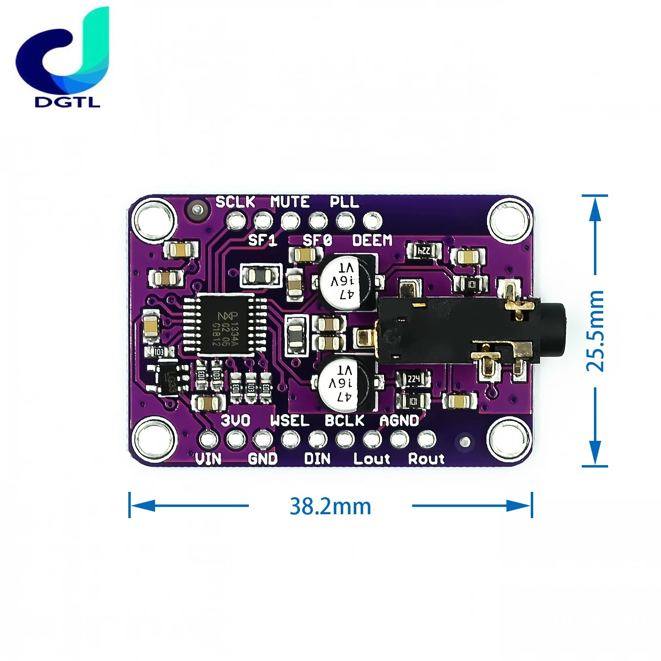 CJMCU-1334 DAC Module CJMCU-1334 UDA1334A I2S DAC Audio Stereo Decoder Module Board For Arduino 3.3V - 5V