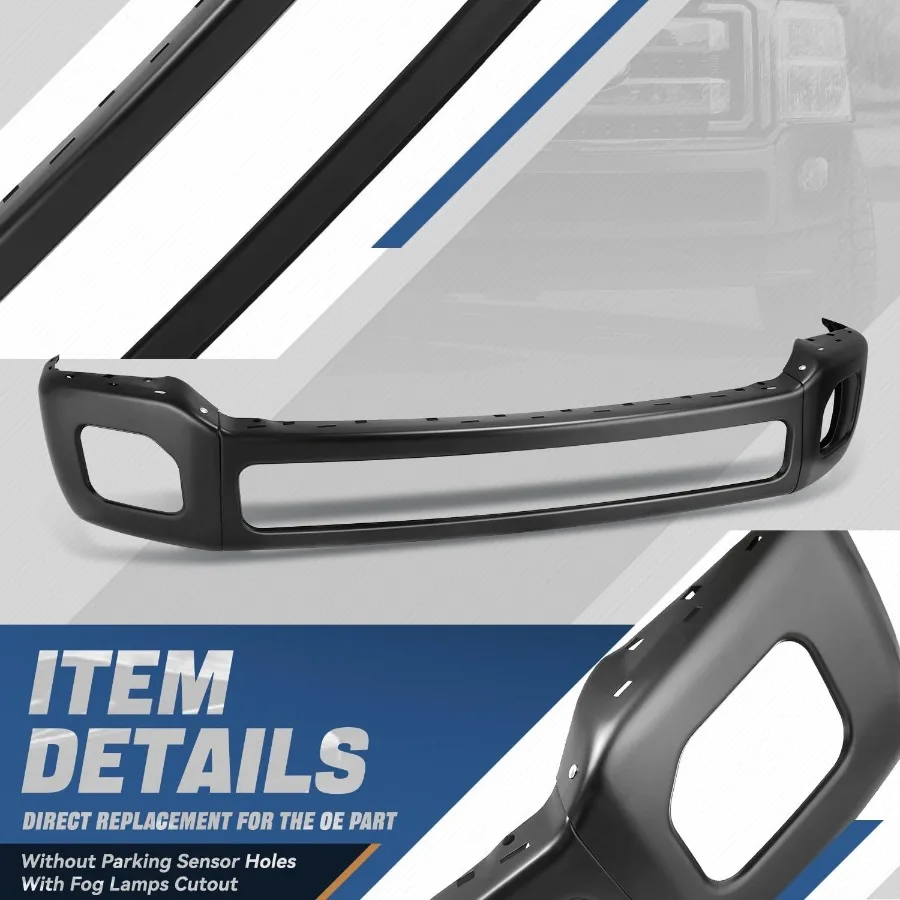 المصد الأمامي تأثير الوجه بار مصممة ل 20112016 فورد F250 F350 شاحنات فائقة التحمل مع انقطاع ضوء الضباب قبعات نهاية غير المصد P