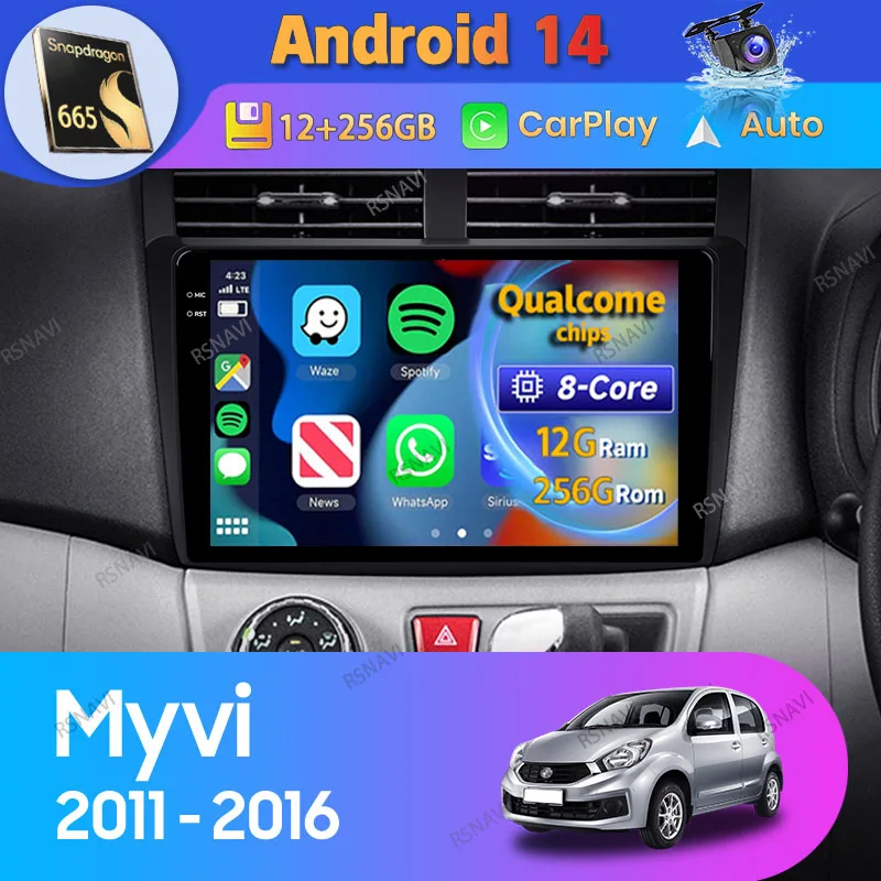 

Android 14 Carplay Auto For Perodua Myvi 2011 2012 - 2016 Car Radio GPS Navigation 360 Camera WIFI+4G Video Player 2 Din Stereo