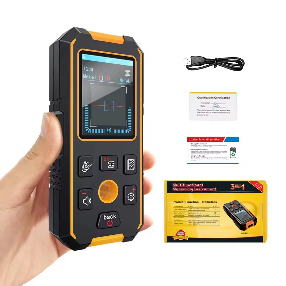 Noyafa NF-513 scanner de parede detector de metais localizador de pinos de madeira display lcd detector de parede metal ac fios ao vivo detector de madeira