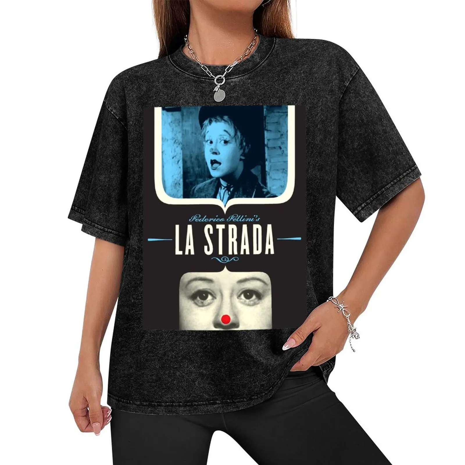 La Strada - Movie Poster T-Shirt vintage anime stuff mens graphic t-shirts hip hop