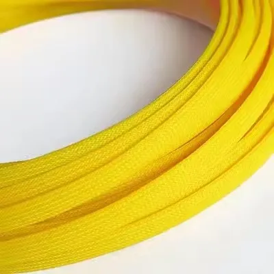 Yellow 2M/5M/10M PET Insulation Braided Sleeve 3/4/6/8/10/12/14/16mm Cable Protection Wire Harness Expandable Braid Sheath