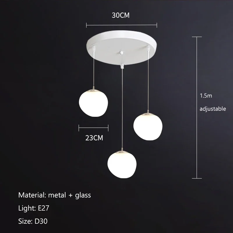 Ayilong Gregg Glas Hängelampe Weiß 4